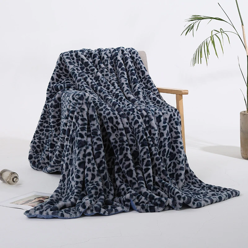 Luxury Decorative Sofa Blanket Throw Leopard Print Plush Bedspread on The Bed Warm Blankets for