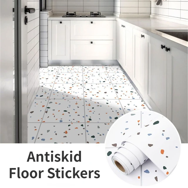 Terrazzo Thicken Bathroom Kitchen Non Slip Floor Tile Sticker Self Adhesive  Waterproof Bedroom Living Room Vinyl Floor Stickers - AliExpress