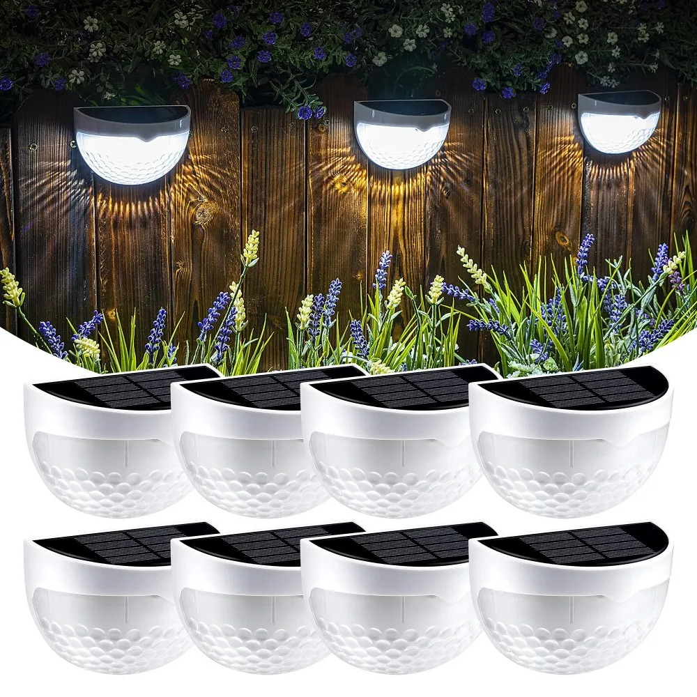 2/4/6/8/12pcs 6LED Solar Stair Light Waterproof Wall Lamps Balcony Courtyard Step Night Light for Outdoor Garden Borders Terrace