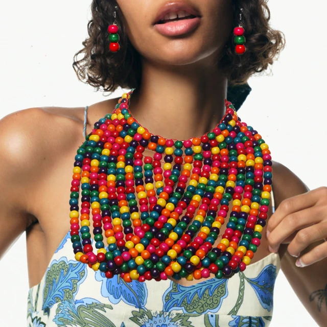 African Krobo Beaded Necklace Set | Brownhaze Jewelry