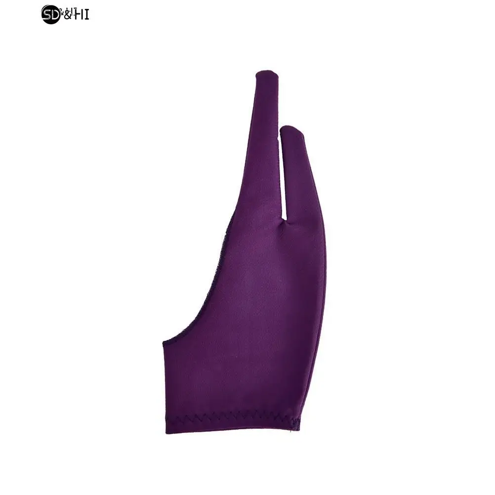 Siyah 2 parmak anti-kirlenme eldiven, hem sağ hem de sol el için sanatçı çizim için herhangi bir grafik çizim tableti