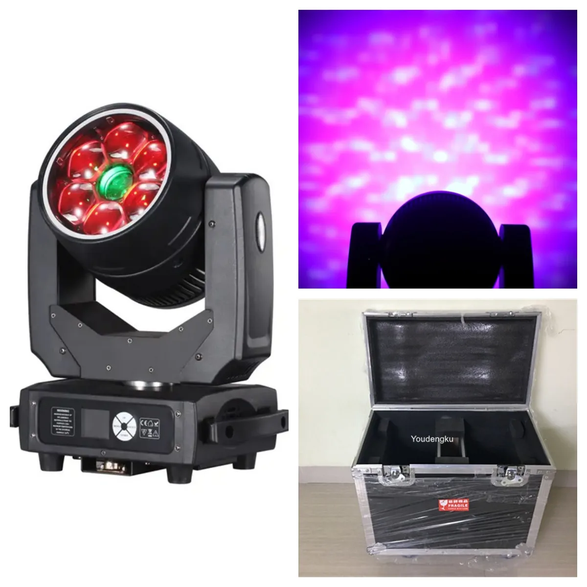 

6pcs with fly case Stage Disco DJ Concert Theater 6x40w RGBW 4in1 rotating zoom bee eye led moving head Dyeing light