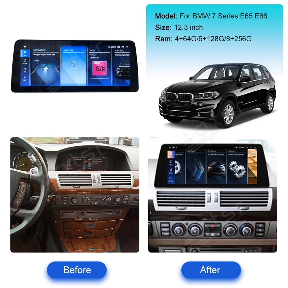 

12.3 Inch Android 13 Qualcomm For BMW 7 Series E65 E66 Car Radio Multimedia Player Auto Carplay HD Touch Screen Car Accessories