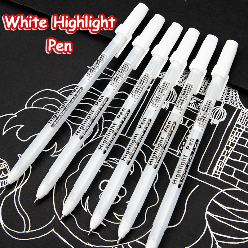 3Pcs Double Head White Pen Sketch Art Drawing Painting Eraser Correction  Pens