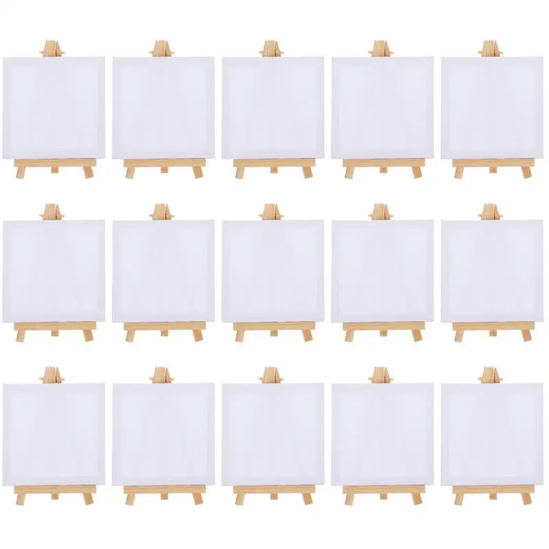 15 Sets Canvas Mini Frame Stand 10X10cm Watercolor Easel Display Cloth Painting Small Easels sketch easel,wooden easel,wood table easel
