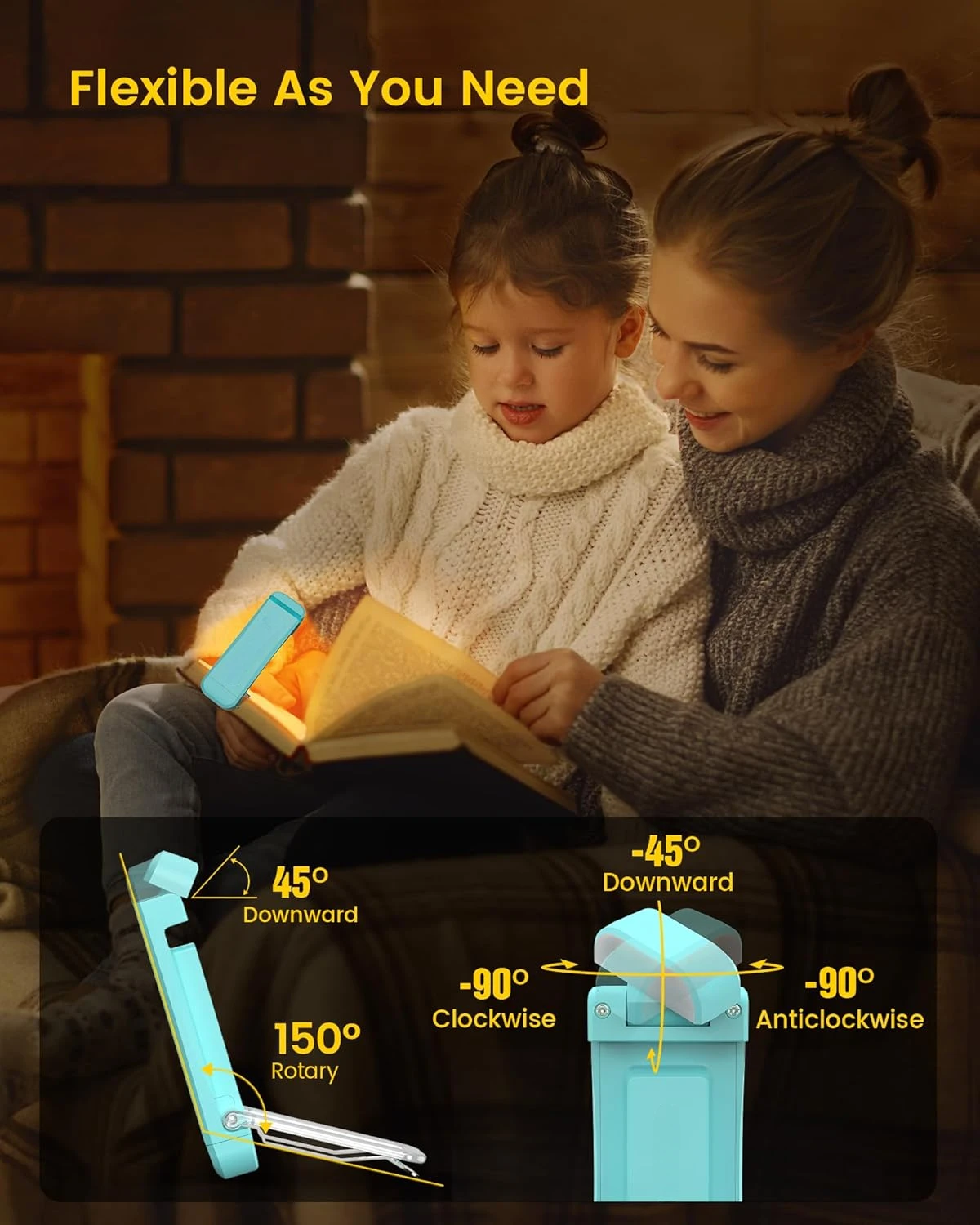 USB Rechargeable Book Reading Light Mini LED Clip on Book Light Flexible Book Lamp Bookmark Read Lamp Night Light for Bookworms