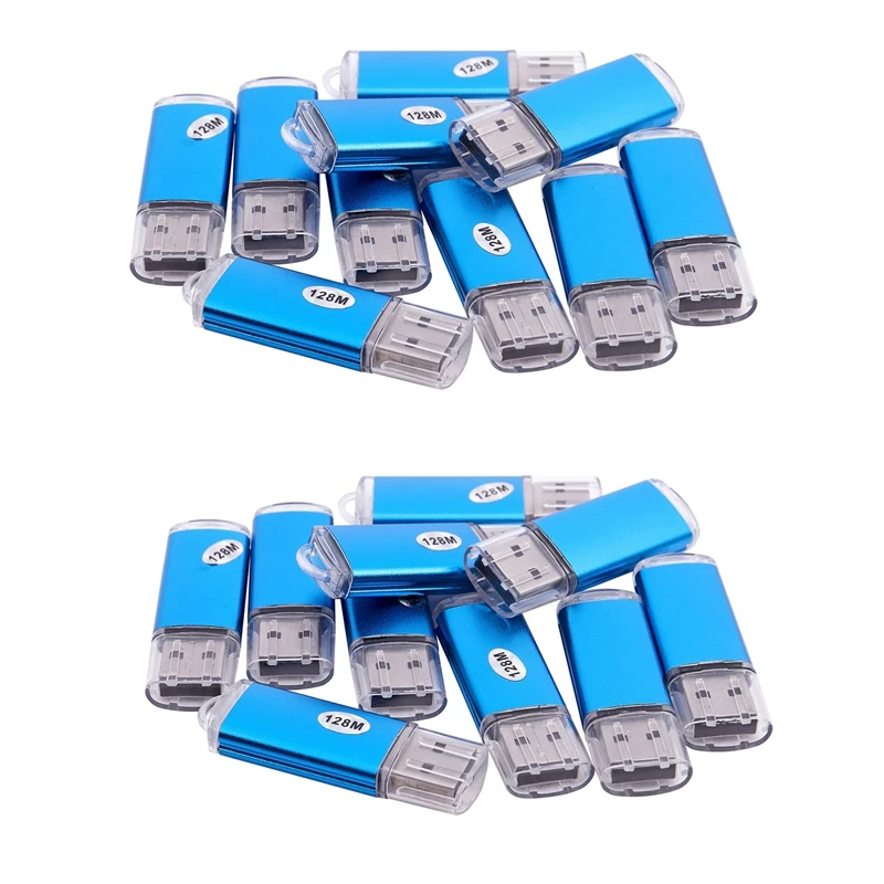 

20 X USB Memory 2.0 Memory Stick Flash Drive 128MB Gift Blue