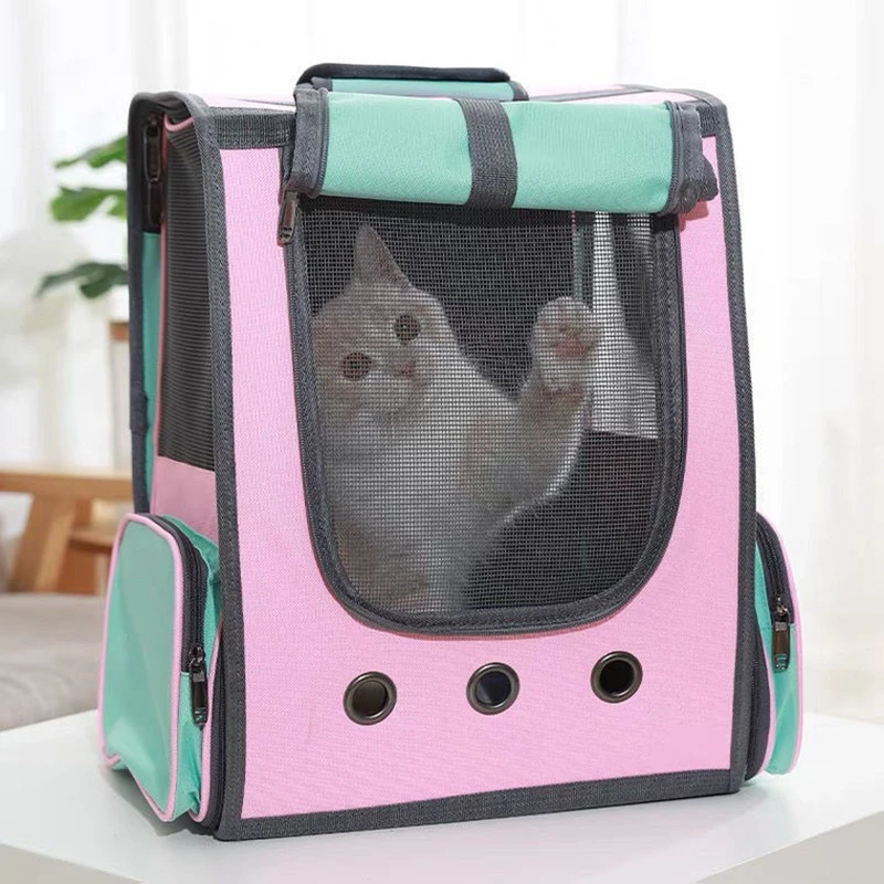 Pet Supplies Fashion Color Contrast Cloth Cat Bag Space Capsule Backpack Travel Portable Puppy