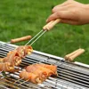 BBQ Fish Grill Basket, Picnic Barbecue Stick,Stainless Steel Vegetable Grilling Basket,Outdoor Grill Accessories,Barbecue Skewer 4