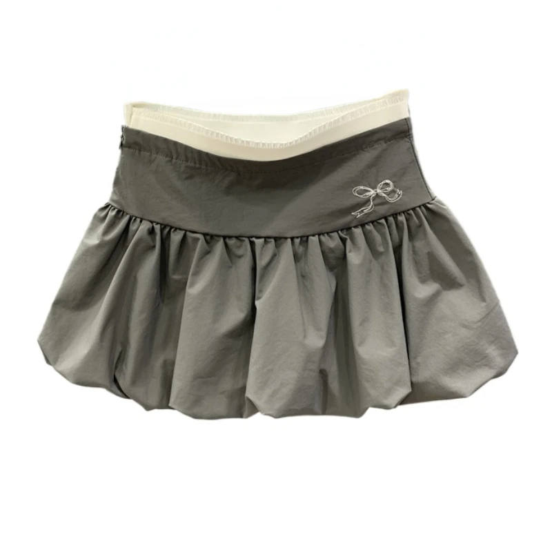 2024 Summer New Women's Sexy Hot Girl Girlish Style Puff Short Skirt Slimming Versatile Casual A- Line Skirt Mini Skirts