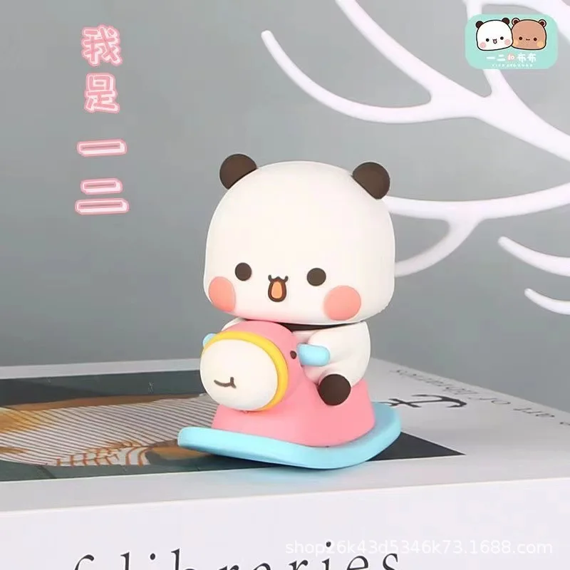 Bubu Dudu Collectible Cute Panda & Bear Ornament - Kawaii Anime Figure Toy for Home Decor & Holiday Gift