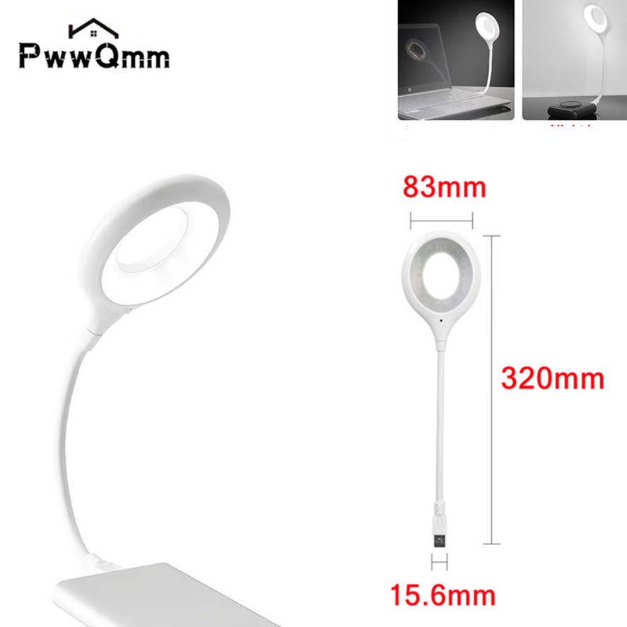 PwwQmm USB Portable LED Light Eye Care Table Desk Lamp for Power Bank Camping PC Laptops Book Night Lighting Furniture supplies