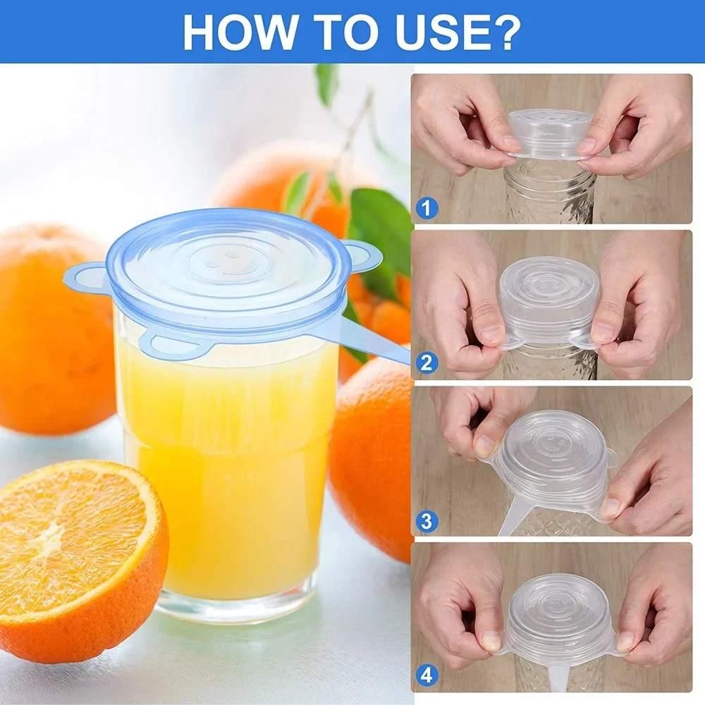 Pack of 20 Silicone Stretch Jar Lid for Food Storage