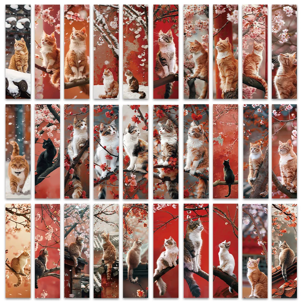 Palace Museum and Cat Bookmarks 30pcs for Reading Student Supplies Gift