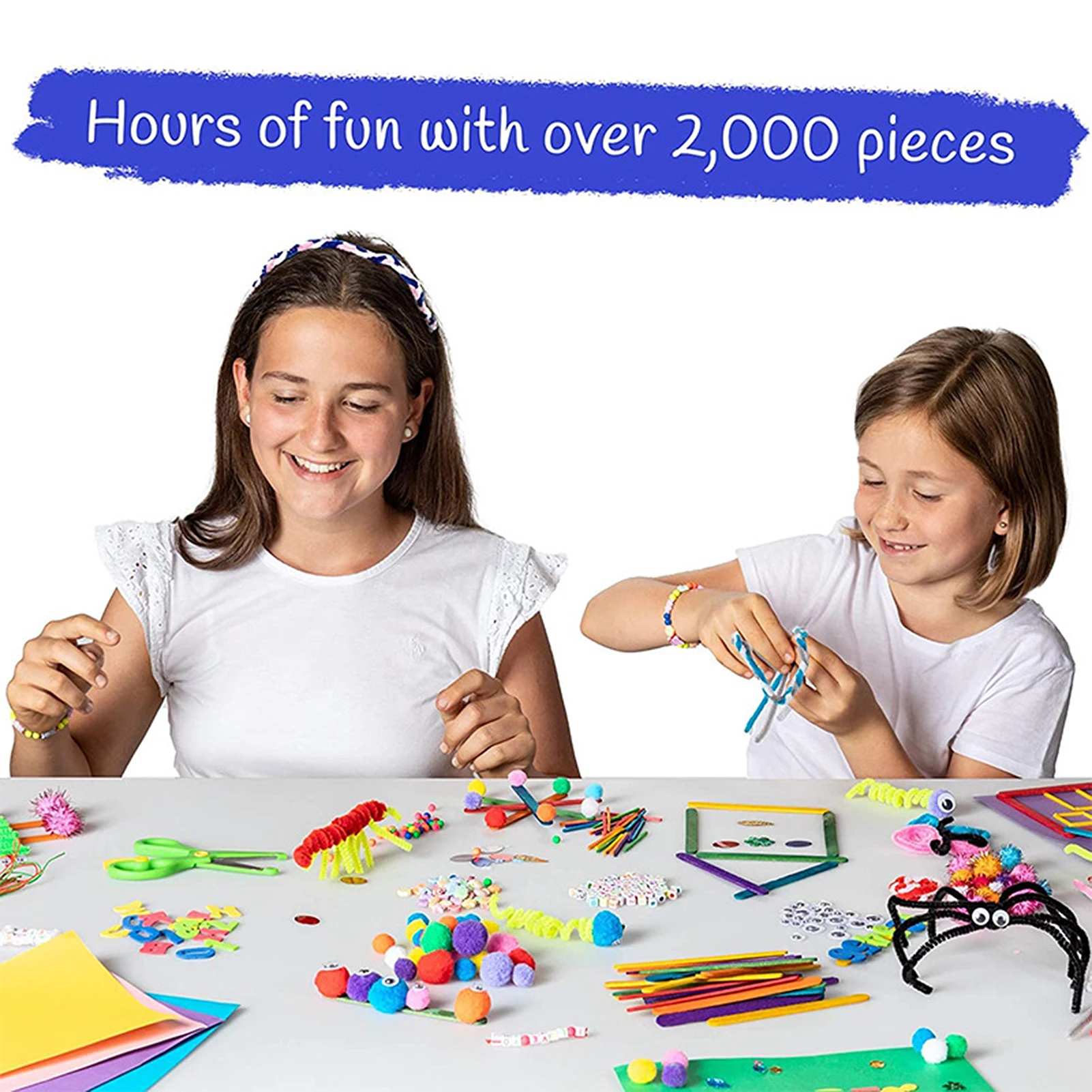 Stickers Scrapbooking Supplies Journal Tools Set Puzzle Painting Craft Kit DIY Arts and Crafts Supplies Kit 2000+ Pieces Set Activity Craft Materials with Carrying Box Handmade Educational Gift