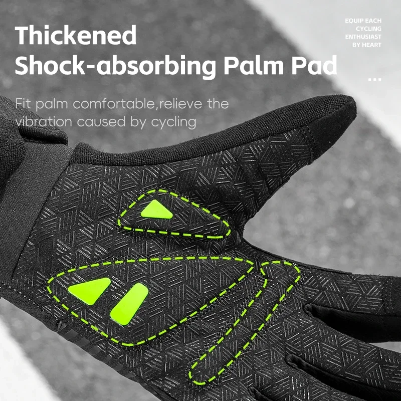 WEST BIKING Winter Men Cycling Gloves Full Finger Non-Slip Touch Screen MTB Road Bike Water Repellent Gloves Thermal Sport Gear 3