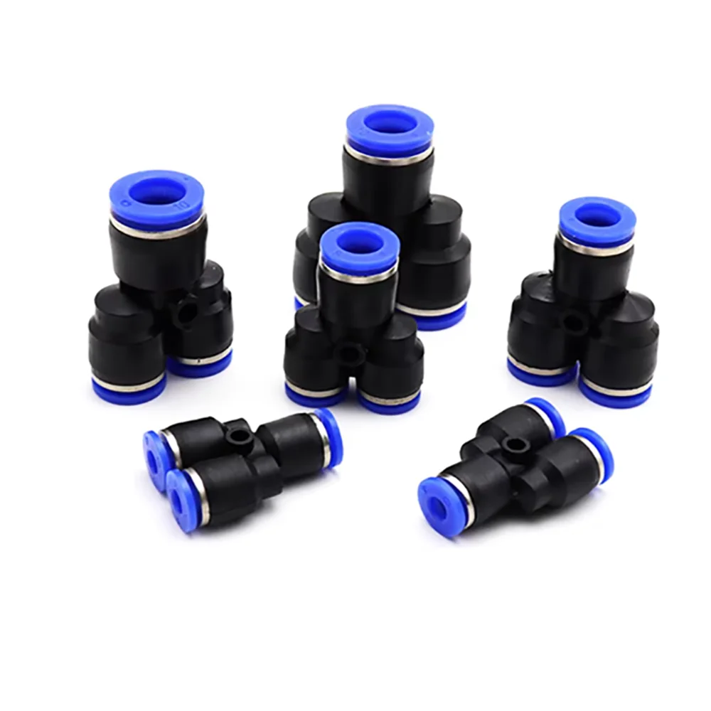 Pipe Fittings Plastic Pneumatic Connector Fitting Quick Push For Air Water Connecting PY PW Connect4mm 6mm 8mm 10mm 12mm Y Shape