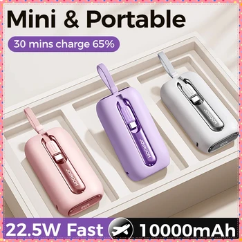 Mini Power Bank da 22,5 W Powerbank a ricarica rapida con tipo C per cavo IPhone Caricatore PD QC3.0 da 20000 mAh per IPhone Samsung Xiaomi