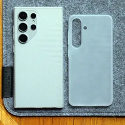 Ultra Slim Matte Hard Back Case with Anti - Fingerprint Frosted Stripe Cover - Samsung S26 Ultra (Clear White)