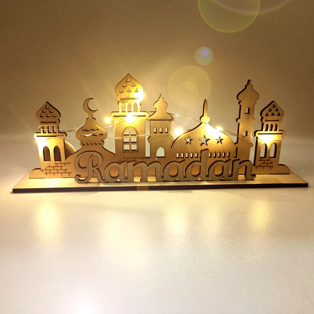 Décorations du Ramadan Kareem avec lumière LED, lampes décoratives Eid  Mubarak, fête du festival musulman islamique, autocollant mural pour  fenêtre de maison