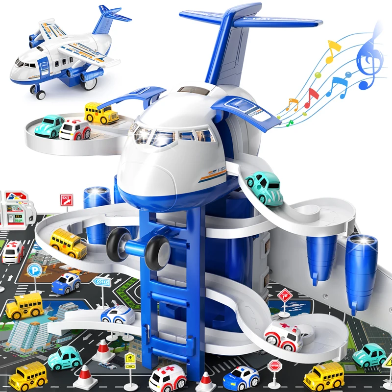 

Children's Deformation Transport Plane Toys And Urban Rail Cars Are Suitable For Children Aged 3-7 And Come With Game Mats.
