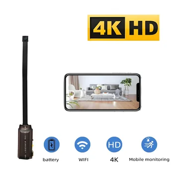 Versione aggiornata, mini telecamera WiFi 4K HD, supporta la visualizzazione remota, il rilevamento del movimento, la telecamera fai-da-te in stile tata domestica