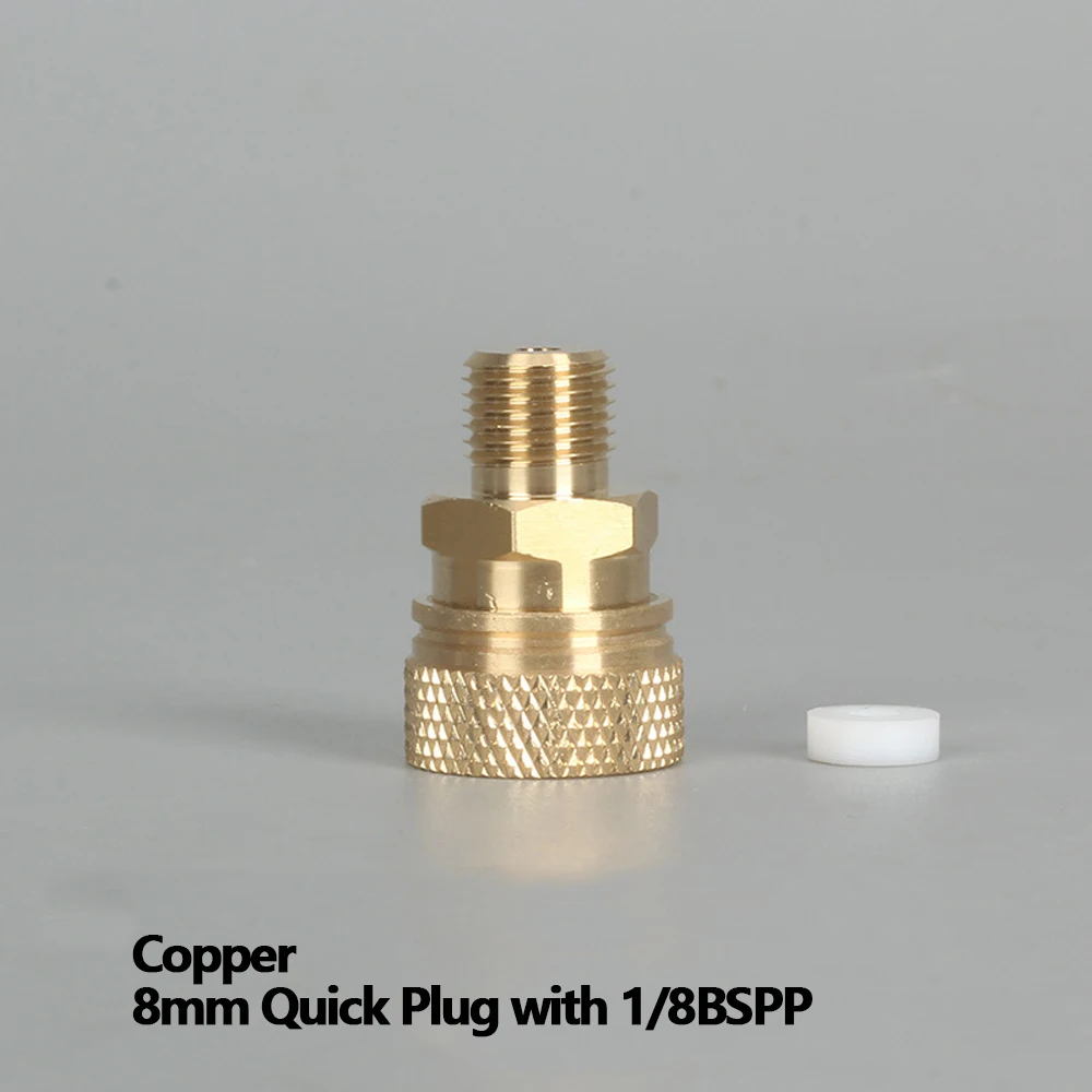 CO2 Air Filling Quick Release Coupler Adapters Plug w/ 8mm Quick Disconnect 1/8BSPP G1/8 1/8NPT M10x1 Thread Fitting Accessories