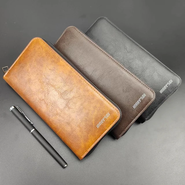 Men's Wallet Clutch Credit Card Pen Holder Purses Phone Bag Long