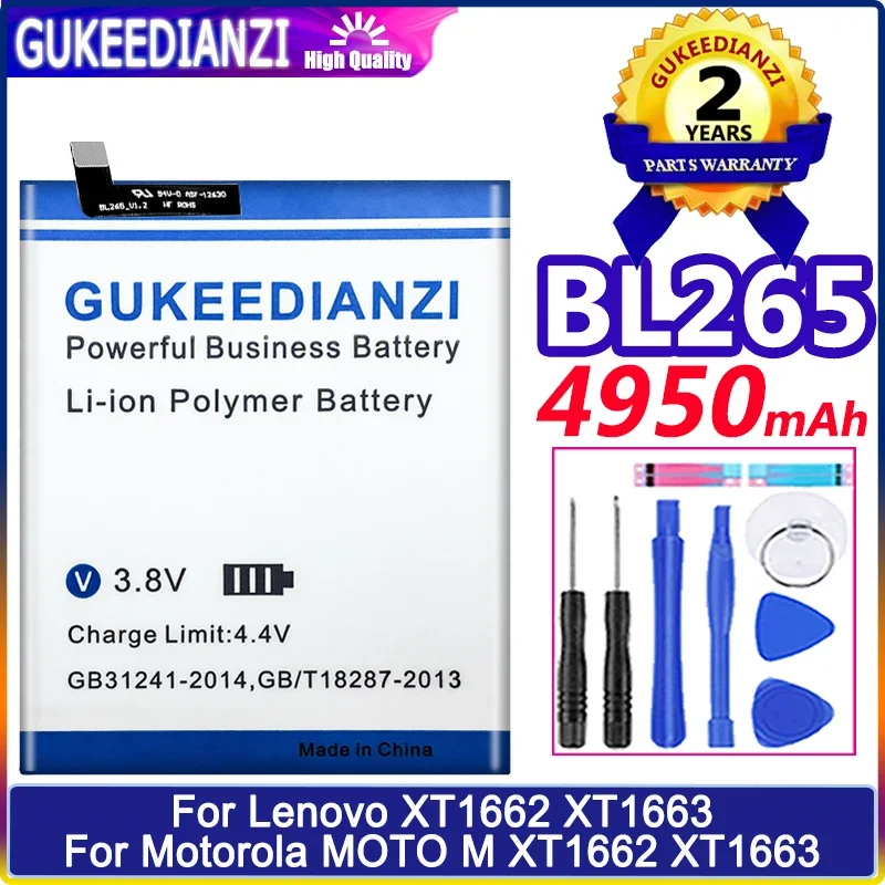 

Bateria High Capacity Mobile Phone Battery 4950mAh BL265 BL 265 For Lenovo XT1662 For Motorola MOTO M XT1662 XT1663 Batteries