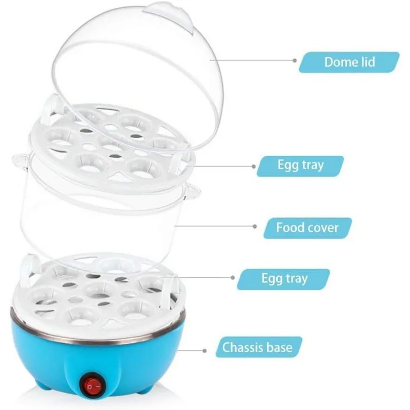 Egg Cooker,14 Egg Capacity Electric Egg Cooker Perfect Hard Boiled Egg Makerfor Hard Boiled Eggs,Steaming Shelf for  Vegetables 5