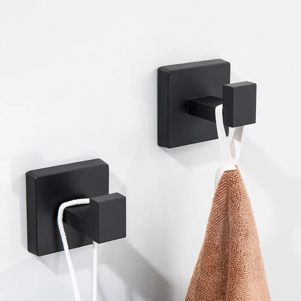 Towel Rack Set with Chamfered Edges Wall-mounted Towel Rack Set Modern Matte Black Bathroom Hardware with for Bathroom