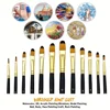 12pcs Filbert Paint Brushes Set, Artist Brush with Synthetic Nylon Tips for Acrylic Oil Watercolor Gouache Artist Professional 4