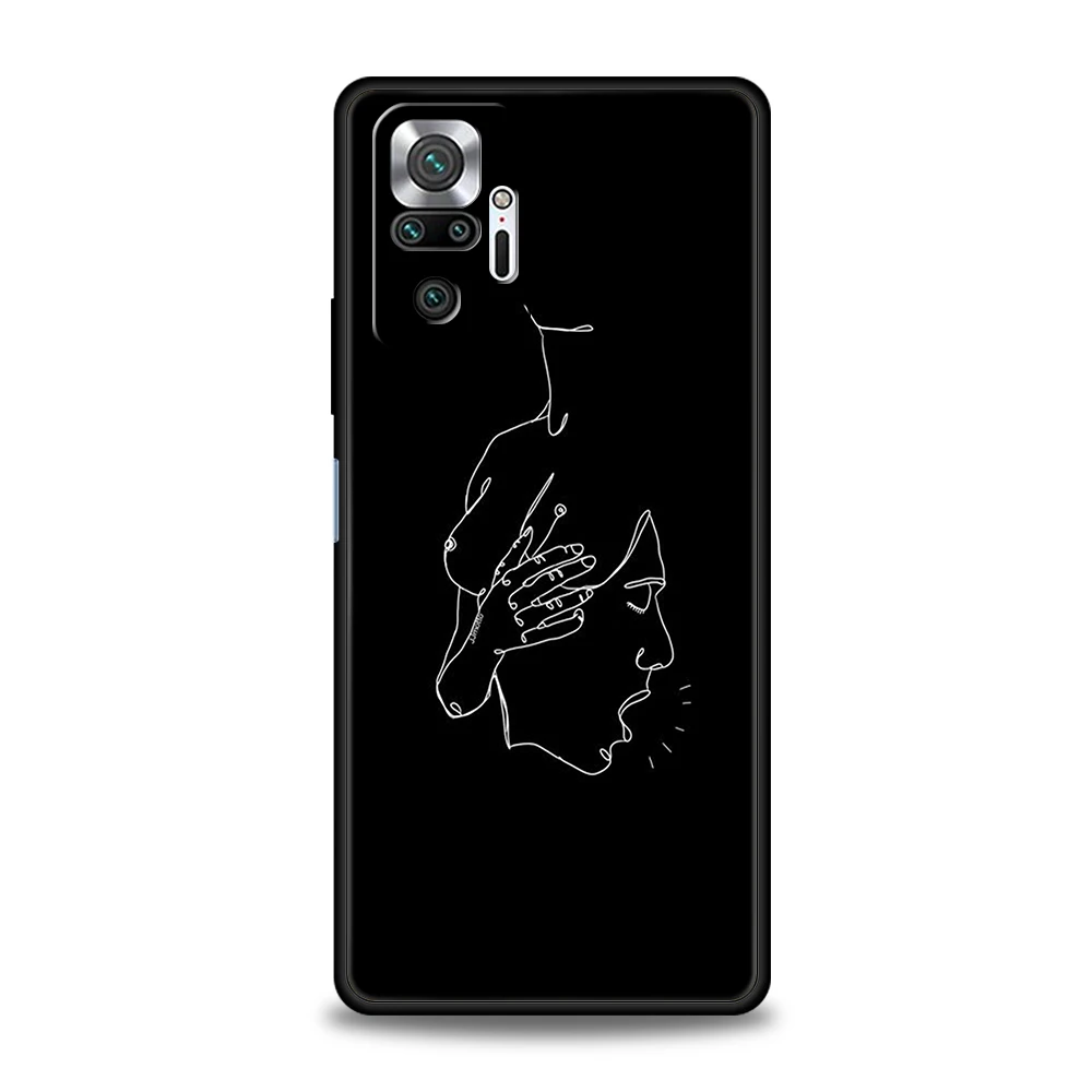 Abstrakte Linie sexy Paar Körper Telefon Fall Abdeckung für Redmi 13c 10c Note 13 12 10 11 Pro plus 7 8t k40 k50 Gaming Pro Soft shell – Detail 4