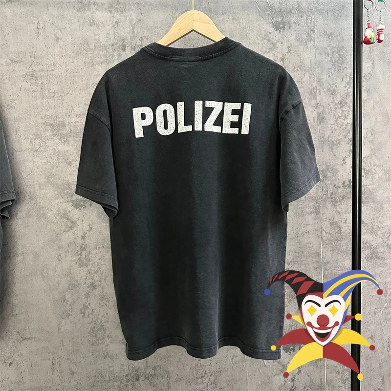 

POLIZEI Kanye, Винтажная футболка для мужчин и женщин, 1:1, Высококачественная футболка, топы, футболки