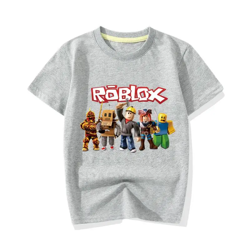 Roblox T-Shirt Summer Boys Girls Black Sweatshirt for Kids and