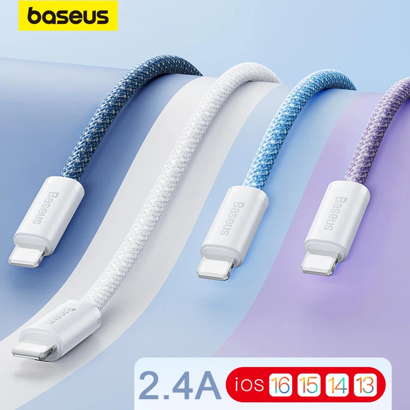 Baseus Usb Cable Iphone 14 13 12 11 Pro Xs Max X Xr 8 7 Plus 2.4a Fast  Charging - Mobile Phone Cables - Aliexpress