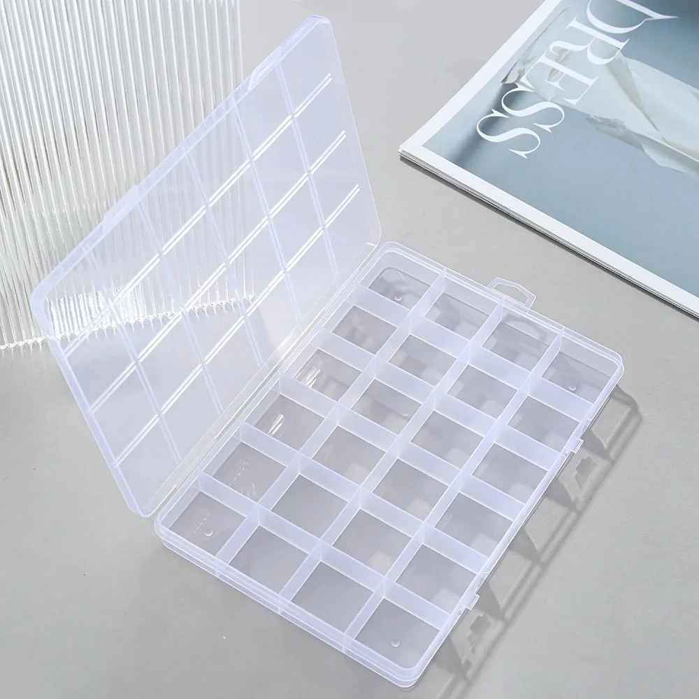 24 Grid Plastic Organizer Jewelry Storage Box Container Transparent Shape Art DIY Crafts Jewelry Fishing Tackles Wholesale