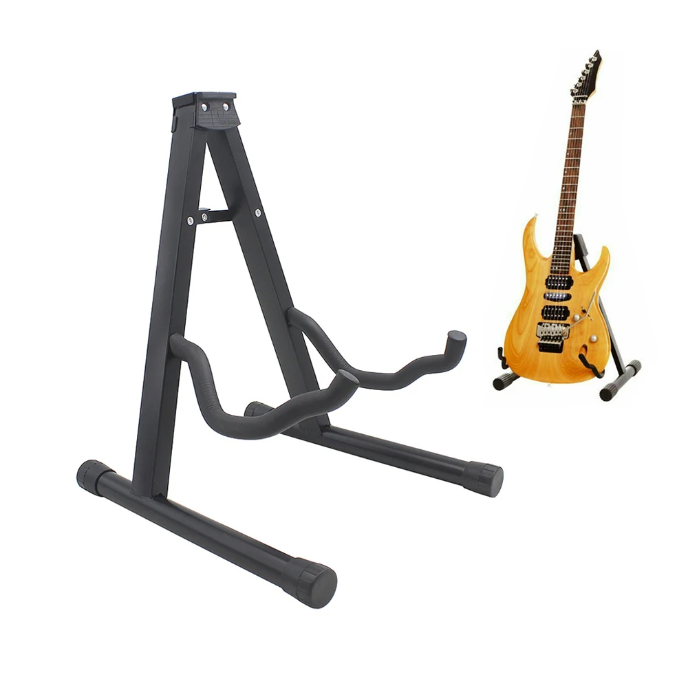 Portable Folding Guitar Stand Electric Acoustic Bass Gig Floor Rack