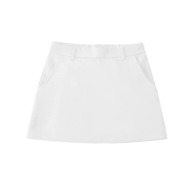 Willshela Women Fashion Solid Back Zipper A-Line Mini Skirt Vintage High Waist Female Chic Lady Skirts - Image 6