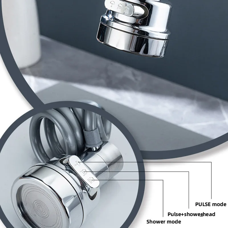 3/2 Modes Faucet Extender with Stretchable Hose Bathroom Sink Sprayer Faucet Kitchen Attachment Faucet Extender Aerator