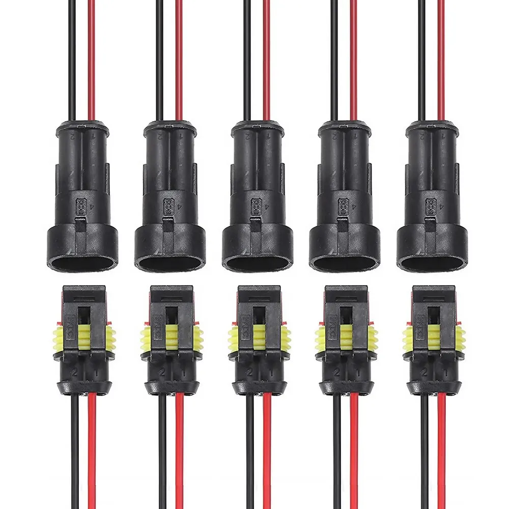 Wire Connector 2 Pin Waterproof Male and Female 20AWG 5 Pairs for Car Truck Boat