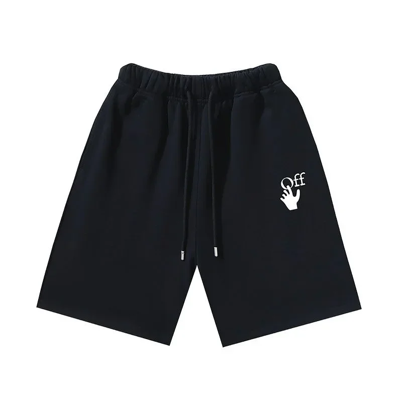 OW Palm OFF Three-dimensional Printed Heavy Cotton Quarter Pants Men's and Women's Fashion Casual Loose Sports Shorts 2