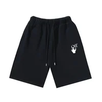 OW Palm OFF Three-dimensional Printed Heavy Cotton Quarter Pants Men's and Women's Fashion Casual Loose Sports Shorts 2