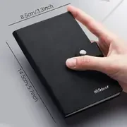 1pc simple a6 week planer mini notebook pu cover pocket journal notepad 5 7 3 3inches 80gsm thickened lined paper secure button closure perfect for travel business meetings daily notes details 5