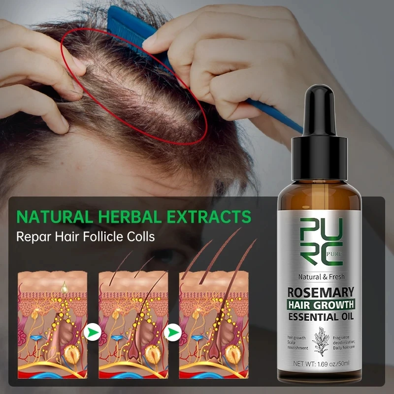 Rosemary Hair Care Essential Oil Improve Roughness Repair Damage Restore Soft All Types Scalp Treatment 50ml