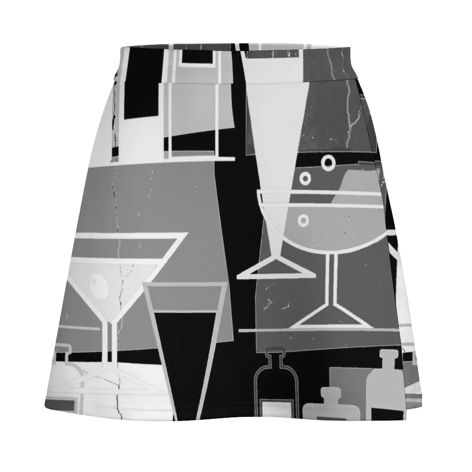 Op Art Bar Mini Skirt Skort for women short skirts for women Kawaii sexy short mini skirts