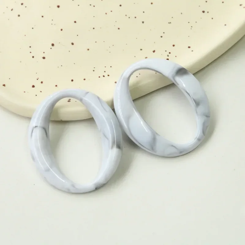 5pcs 일본식 컬러 스머지 중공 원형 타원형 상자 diy 수지 액세서리 귀걸이 머리핀 재료 도매