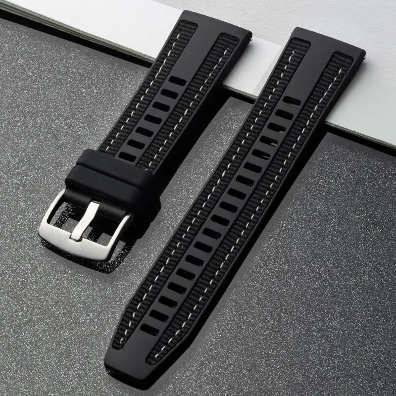 Versatile Nylon + Silicone Watch Strap - 18mm/22mm Bracelet