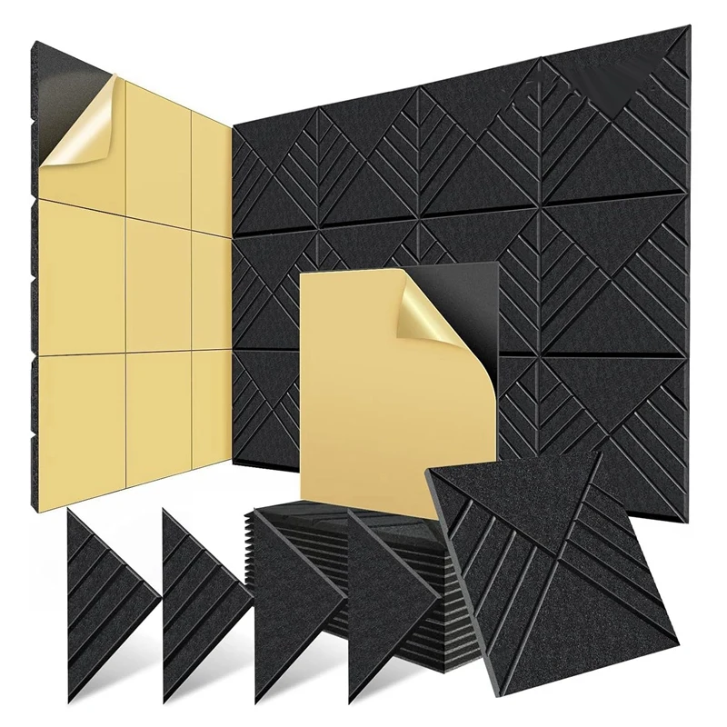 

12 шт./упаковка, самоклеящиеся акустические панели 12x12x0,4 дюйма