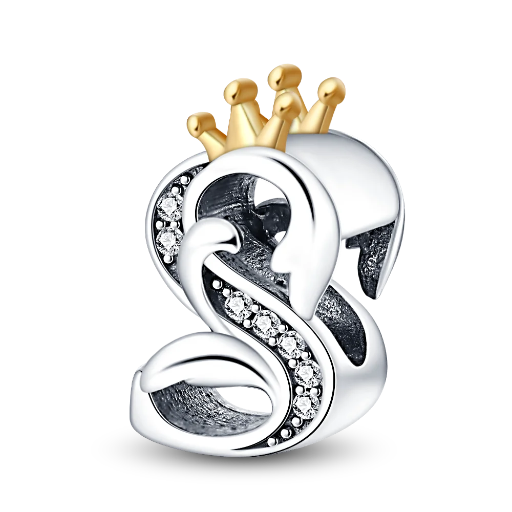 4MM hole diameter Bracelets Charms 925 Silver Letter A Z Alphabet Charm Name Beads For Women Beads Jewelry Making